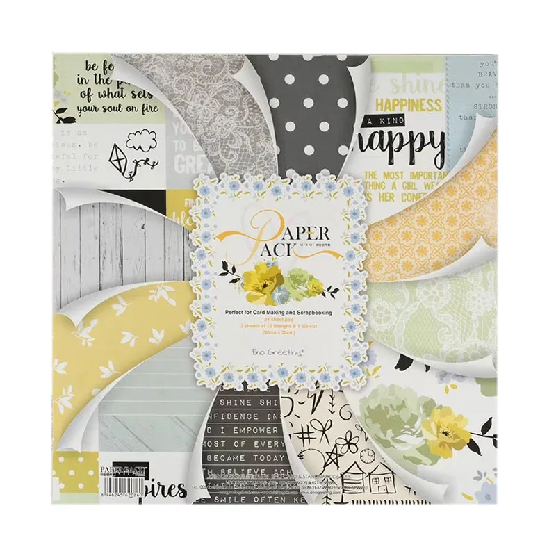 

DIY Scrapbooking 12" Flowers Die-cut Paper 24 Sheets Pads Paper Kit Origami Art Background Card Making Scrapbooking Paper Craft