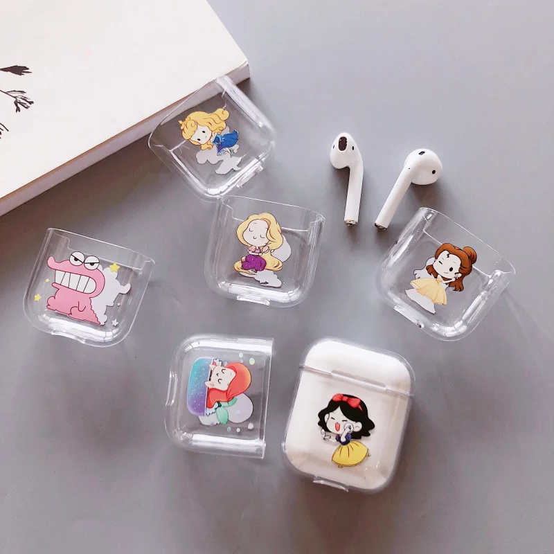 

Cute Cartoon Wireless Bluetooth Earphone Case For Apple AirPods Mermaid Princess Hard PC Headphone Protective Cover for Airpod 2