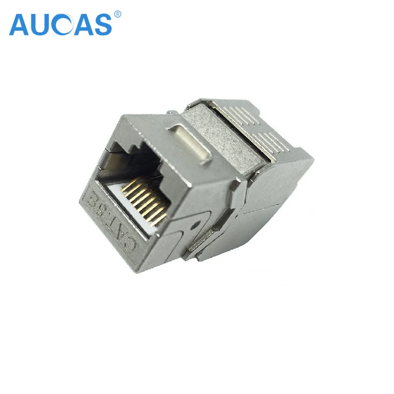 AUCAS 4 шт. Cat5e keystone rj45 экранированный FTP модуль из цинкового сплава Keystone Jack сетевой