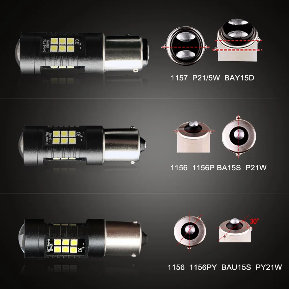 2 шт. Автомобильные светодиодные лампы 1156 BA15S P21W BAU15S PY21W BAY15D LED 1157 P21/5W R5W|light 12v|light