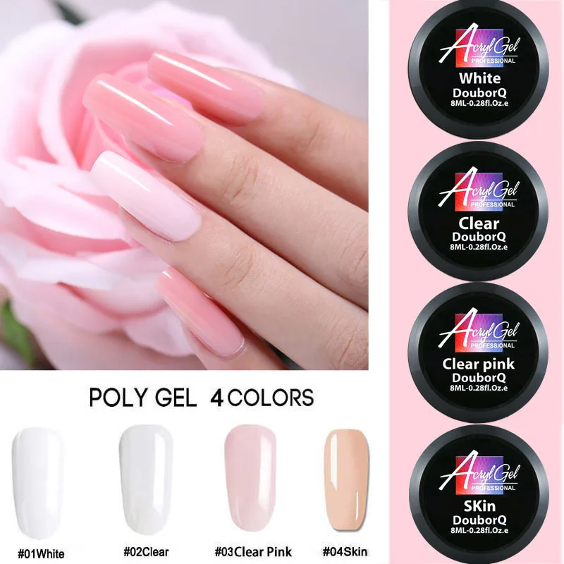 

HOT 15ml Poly Extension Nail Gel Pink White Clear Nude Soak Off UV LED Builder Extend Gel Tips Soak Off Building Nails Art TSLM1