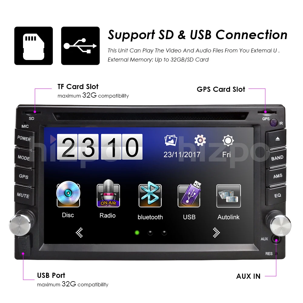 Sale New! Universal 2Din In Dash Car DVD Player GPS Stereo Radio Touch screen BT USB Mirrorlink RDS 1024*600 SWC DTV Rear View Camera 17 Sale New! Universal 2Din In Dash Car DVD Player GPS Stereo Radio Touch screen BT USB Mirrorlink RDS 1024*600 SWC DTV Rear View Camera 17