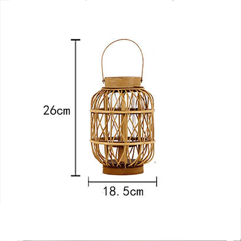 Китайский классический деревянный ротанговый ручной работы подарок Свеча фонарь творческий домашний интерьер украшения металлический подсвечник Фонарь