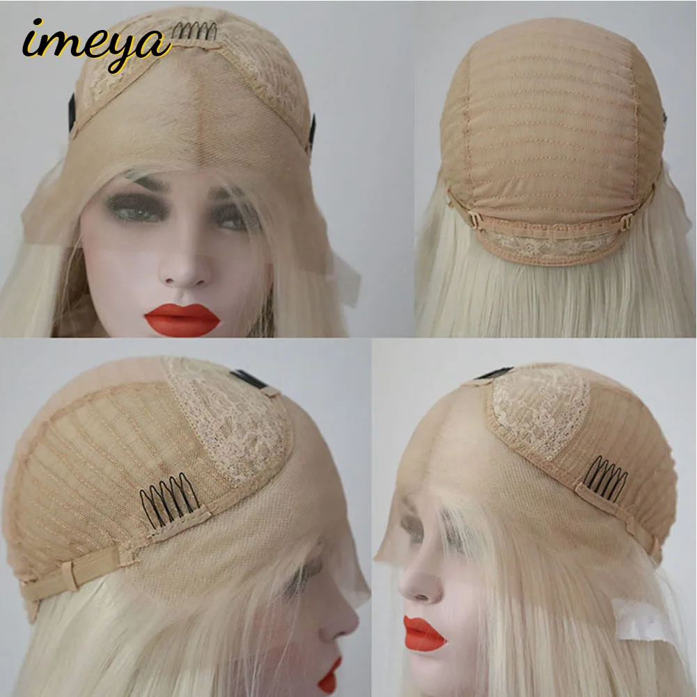 Imeya термостойкие волокна волос Синтетический парик Серый цвет шелковистые прямые Кружева передние парики средняя часть для женщин