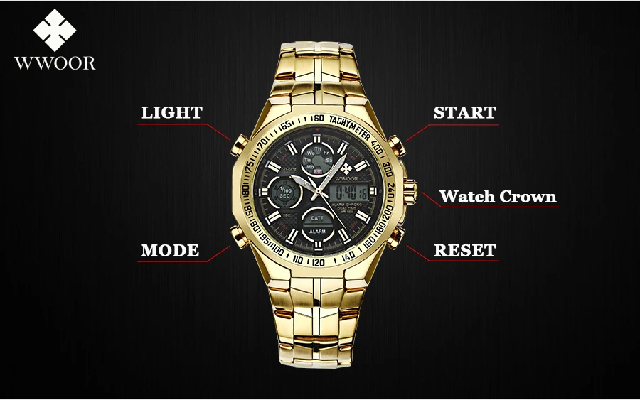 masculino led grande dial relógios de aço