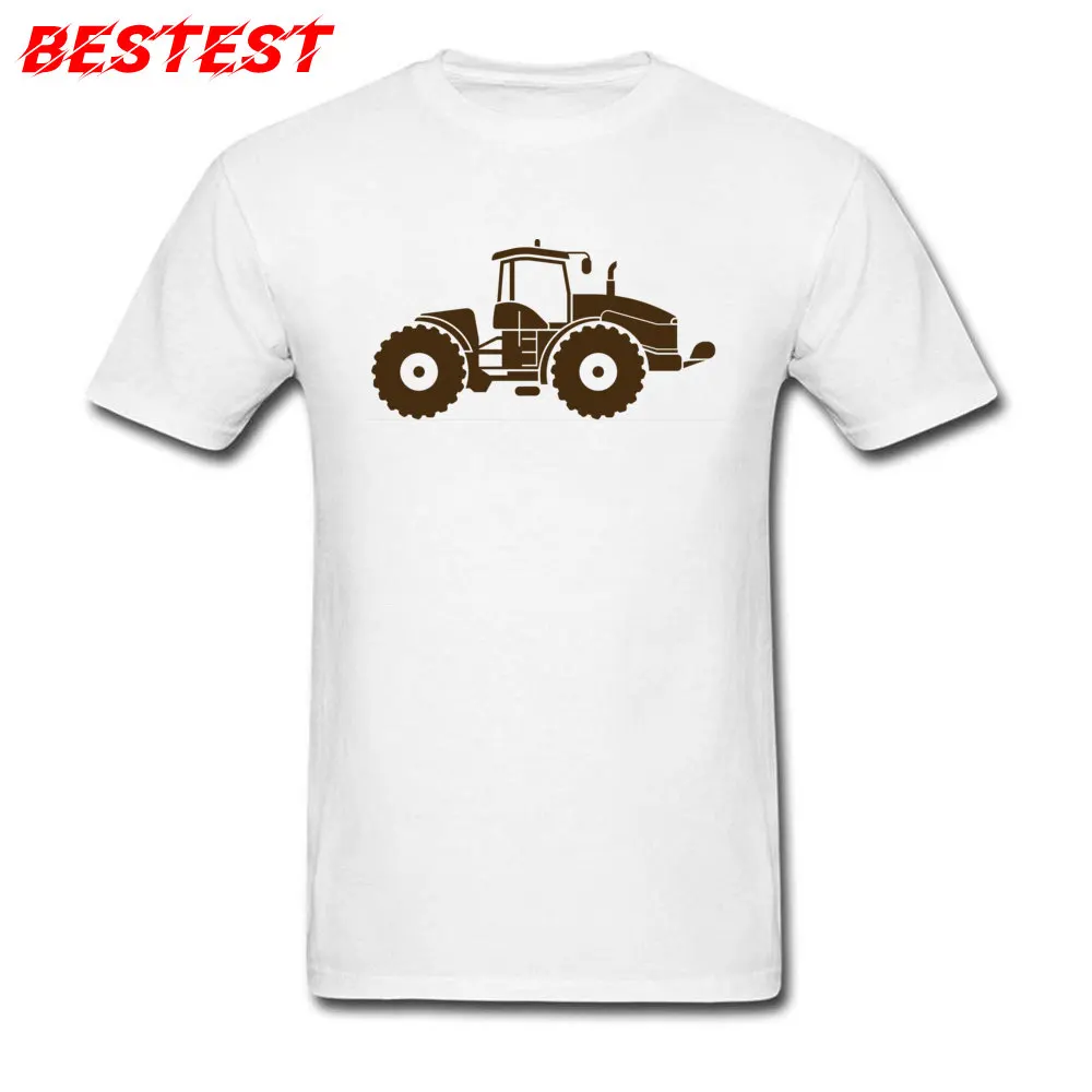 Comics agricultural farmer tractor Normal Short Sleeve Summer/Autumn Tees New Arrival O Neck All Cotton T-Shirt Men T-shirts agricultural farmer tractor white