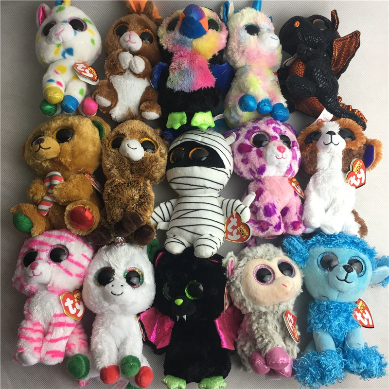 10pcs/Lot Ty 15cm Beanie Boos Big Eyes Plush,Ty Beanie