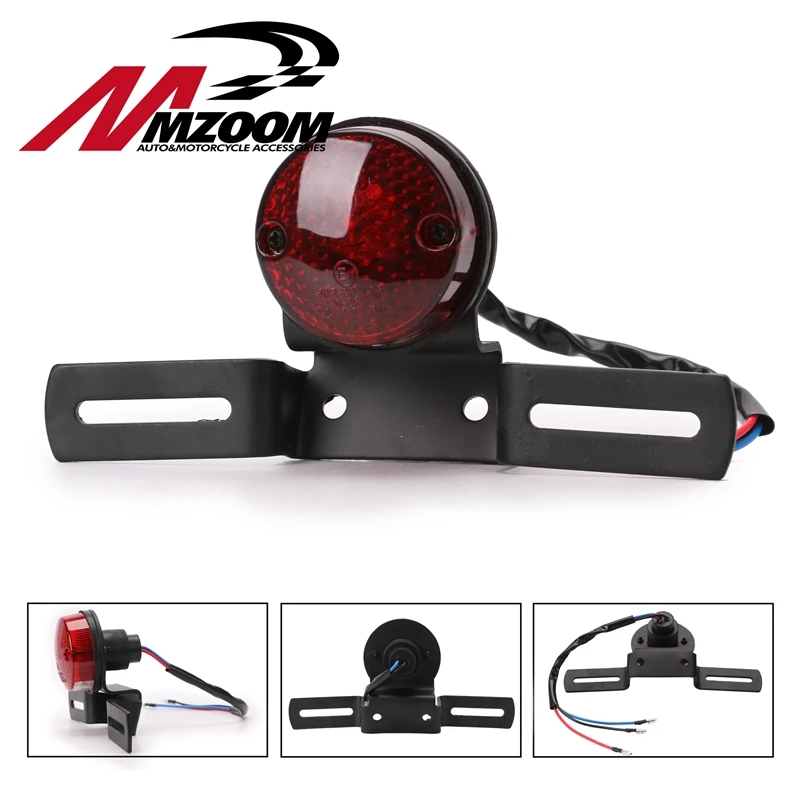 Motorcycle Taillight Bike Rear Tail Light Brake Stop Number Plate Light For Chopper Bobber Brake Signal
