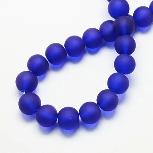 6mm 140pcs/str Transparent Glass Loose Crystal Bead Strands, Frosted, Round, 6mm, Hole: 1.3~1.6mm; about 140pcs/strand, 31.4\