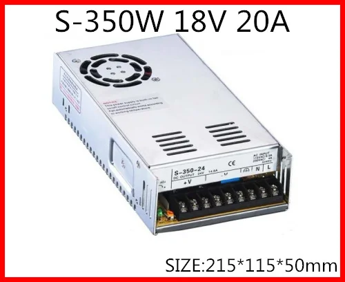 S-350-18 350W 18V 20A одиночный выходной импульсный источник питания для светодиодной