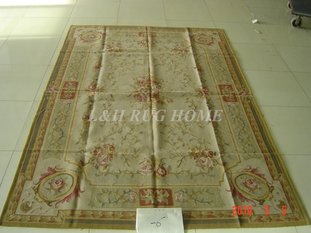 

Free Shipping 5'X8' French Woolen Aubusson rug handmade 100% New Zealand wool rugs and carpets