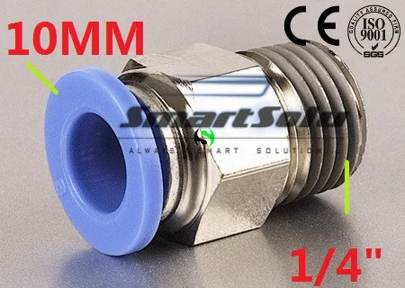 

Free Shipping 100 pieces Pneumatic 10mm Tube Push In 1/8" Thread PC Male Straight Quick Connect Pipe Hose Air Fitting PC10-01