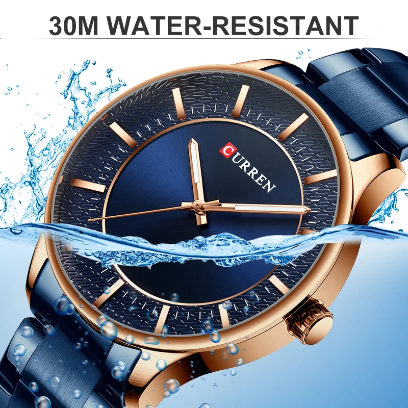 Curren Мужские часы Лидирующий бренд роскошные часы мужские модные синие Кварцевые водонепроницаемые мужские наручные часы мужские часы Relogio Masculino Reloj