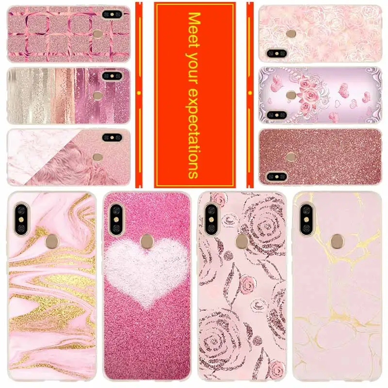 

Phone for Xiaomi Redmi go 7 6a 5a 5plus 4a 4x 3s Note 7 6 5 4 3 5a K20 pro Cover Case Gold Pink Rose
