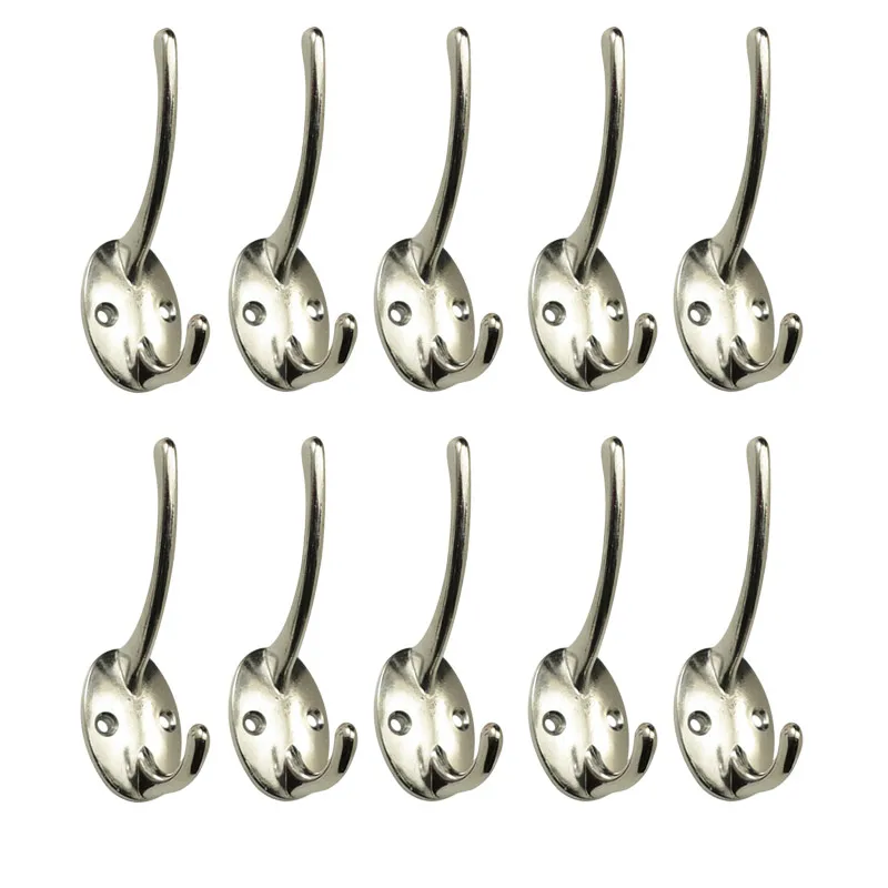 

10 Pcs/Set Clothes Hooks Zinc Alloy Coat Hat Cap Towel Rack Hook for Bedroom Bathroom Door MJJ88