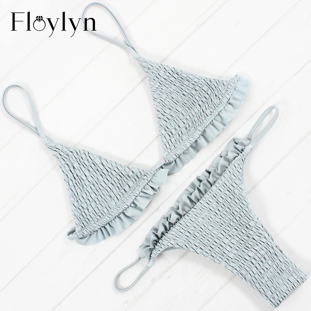 Купальник-бикини Floylyn Женский пикантный купальник с завязкой на шее пляжная
