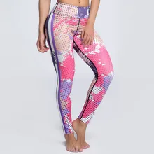 Женские Эластичные цветные обтягивающие штаны с принтом для тренировок в тренажерном зале для йоги бега занятий спортом леггинсы для фитнеса дропшиппинг