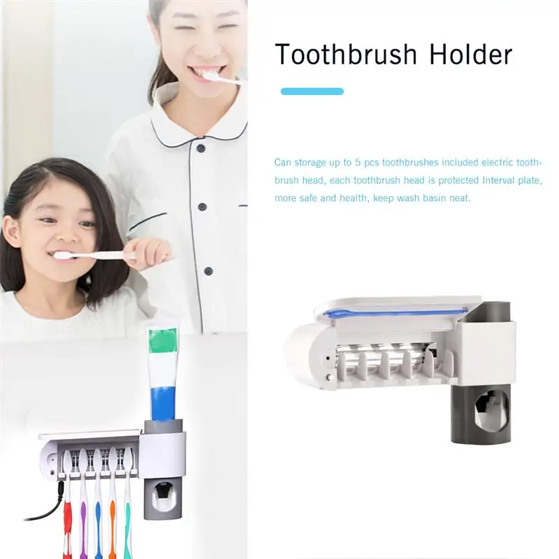 Automatic Toothbrush Sterilizer Toothpaste Dispenser UV Light Toothpaste Squeezer Toothbrush Holder Bathroom home decoration