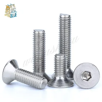 

5PCS M6 * 40 /45/50/55/60/65/70/75-100 304 Stainless Steel Countersunk Head Flat Hexagonal Screw Bolts Within The First DIN7991