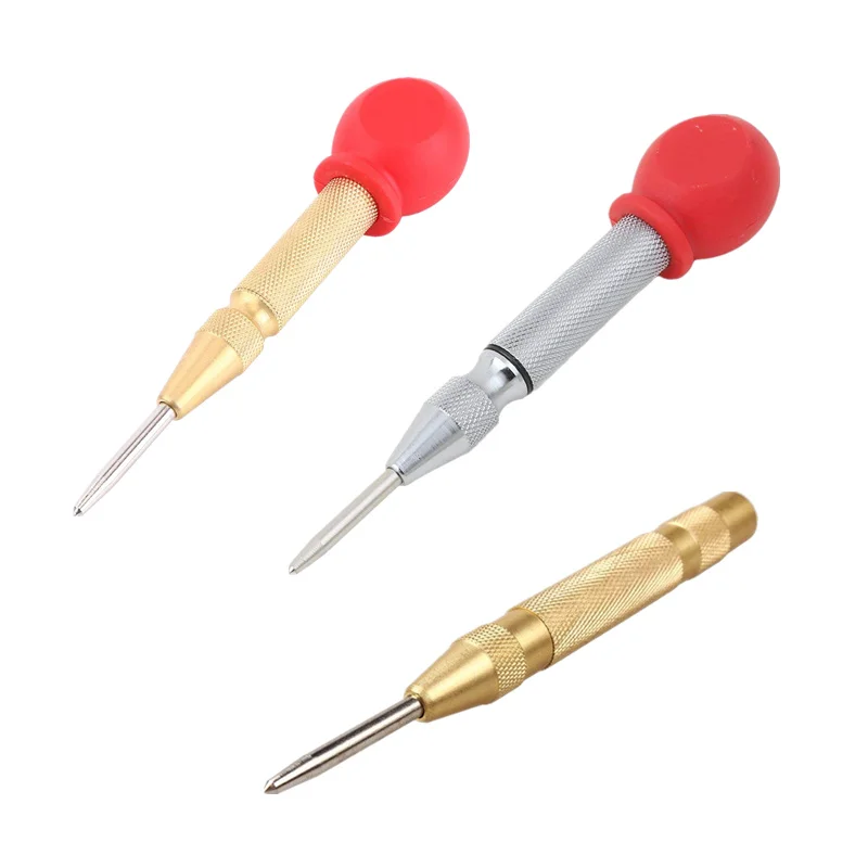 5 Inch Automatic Center Punch Center Drill Bit HSS Brass Automatic Spring Loaded Center Punch