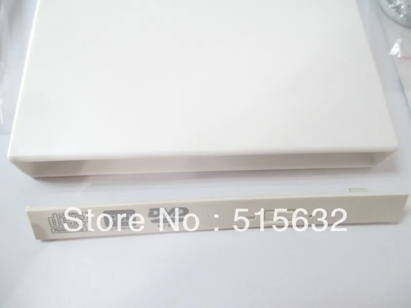  Laptop External USB 2.0 CD DVD ROM Portable Drive Enclosure IDE External Case White