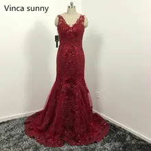 Sexy Vestido de Noche Largo 2017 Sheer O-cuello de Baile Vestido de Sirena Roja Vestidos De fiesta Vestidos de Fiesta de Lentejuelas Formal Robe de soiree