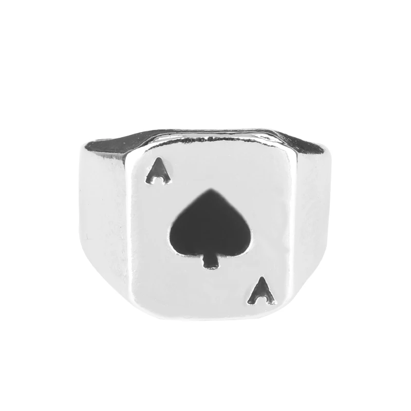 

dongsheng Vintage Mens Poker Rings Personalized Tide Male Ace Playing Card Ring Punk Bet Casino Lucky Jewelry -25