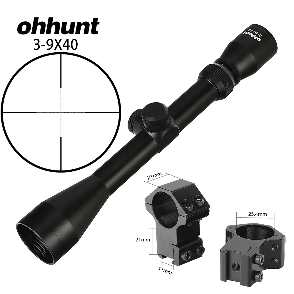 Ohhunt 4X32 3-9X40 4-16X40 6-24X50 винтовка Сфера провода охотничий прицел 1 дюймов оптический прицел тактический прицелы для стрельбы - Цвет: with Dovetail Ring