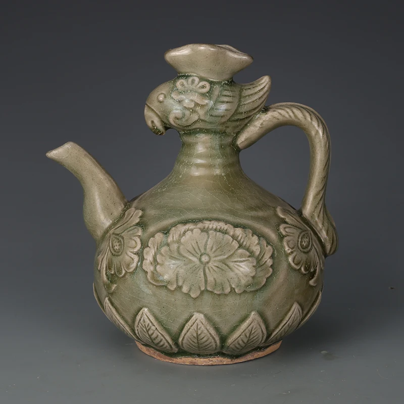 

Antique Chinease SongDynasty porcelain pot,Yaozhou celadon chicken bottle,Handicrafts,best collection&adornment,Free shipping