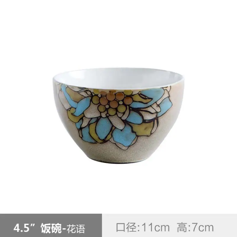 Японская Классическая Керамика посуда Кухня суп лапша, рис чаша 4,5 дюймов Большой Ramen чаши набор ручной росписью Керамика чаша - Цвет: A