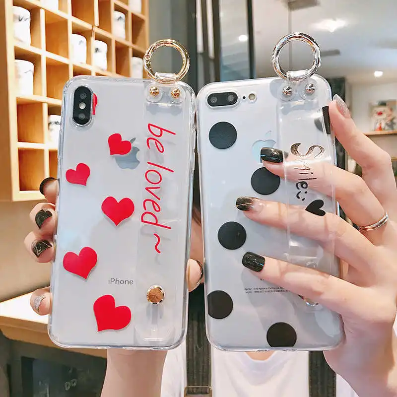 

Soft TPU Silicone Wristband Case For Huawei P20 P30 Pro Honor 10 lite V10 V20 Play 8X Mate 20 Pro Nova 3 3i 4 Transparent Heart