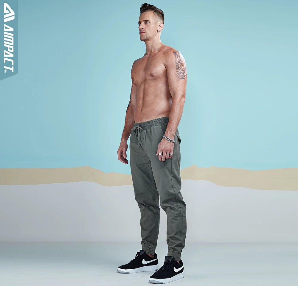 Aimpact 2018 New Spring Men's Casual Pant Fashion Chino Jogger Man Cotton Fitted Trace Twill Pants Male Straight Tapered Trouser (15)