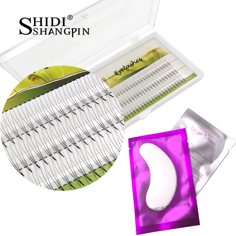 

SHIDISHANGPIN 60 Pcs Individual Grafting False Eyelashes Lash with Patch Pads Lashes Extention Wispy Natural Long Eyelash