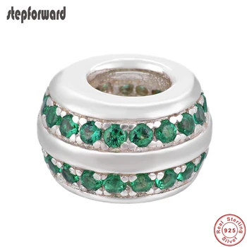 

Green zircon paving nice Lovely Rhinstones Paving 925 Sterling Silver pendant charms