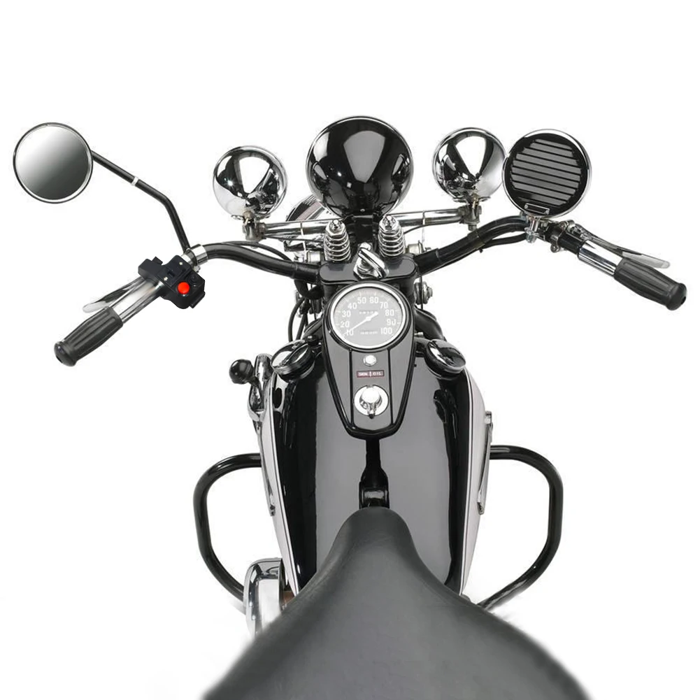 Sinal da Buzina Acessórios da Motocicleta Professional Plástico Preto Modificado Três-função Esquerda Faróis Turno 8 Chaves da motocicleta