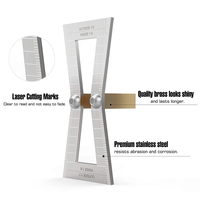 Топ Номинальный маркер ласточкин хвост, ручной резки деревянных соединений манометр ласточкин хвост направляющий инструмент со шкалой, ласточкин хвост шаблон Размер 1: 5-1: 6 и 1: 7