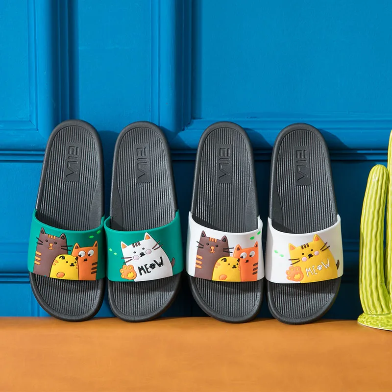 

Fashion Cat Summer Slippers Women Slides Cartoon Cat Home Slippers Soft Sole Slide Sandals Women Shoes Flip Flops Dropshipping