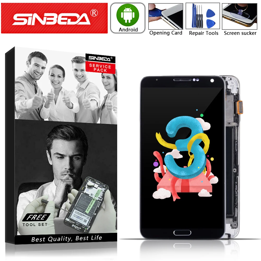 

Super AMOLED 5.7" 100% Tested For SAMSUNG Galaxy Note3 N9000 N900A N9005 N9006 LCD Touch Screen with Frame Display Replacement #