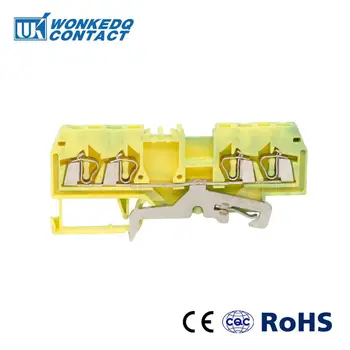 

Ground Terminal block 280-837 Din Rail Wire conductor Spring Cage Connection Terminal Blocks 4 Conductor through 10pcs