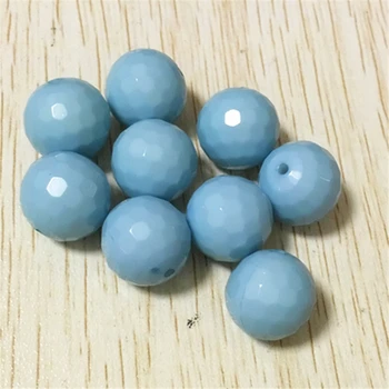 

(choose size) 10mm/12mm/14mm/16mm/20mm light blue color chunky solid Faceted Hexagon disco Beads