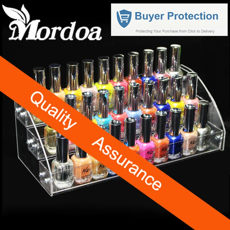 

Acrylic Clear 3 Tiers Nail Polish Rack Makeup Organizer Cosmetic Lipstick Jewelry Display Stand Holder Frame 31*13.3*11CM