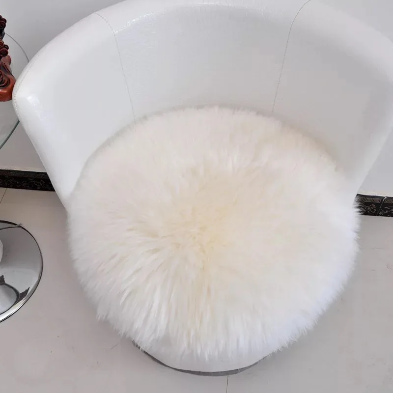 New-Round-Long-Wool-Car-Seat-Covers-Fur-Chair-Cushion-45cm-Genuine-Sheepskin-Pads-car-styling-accessories-4