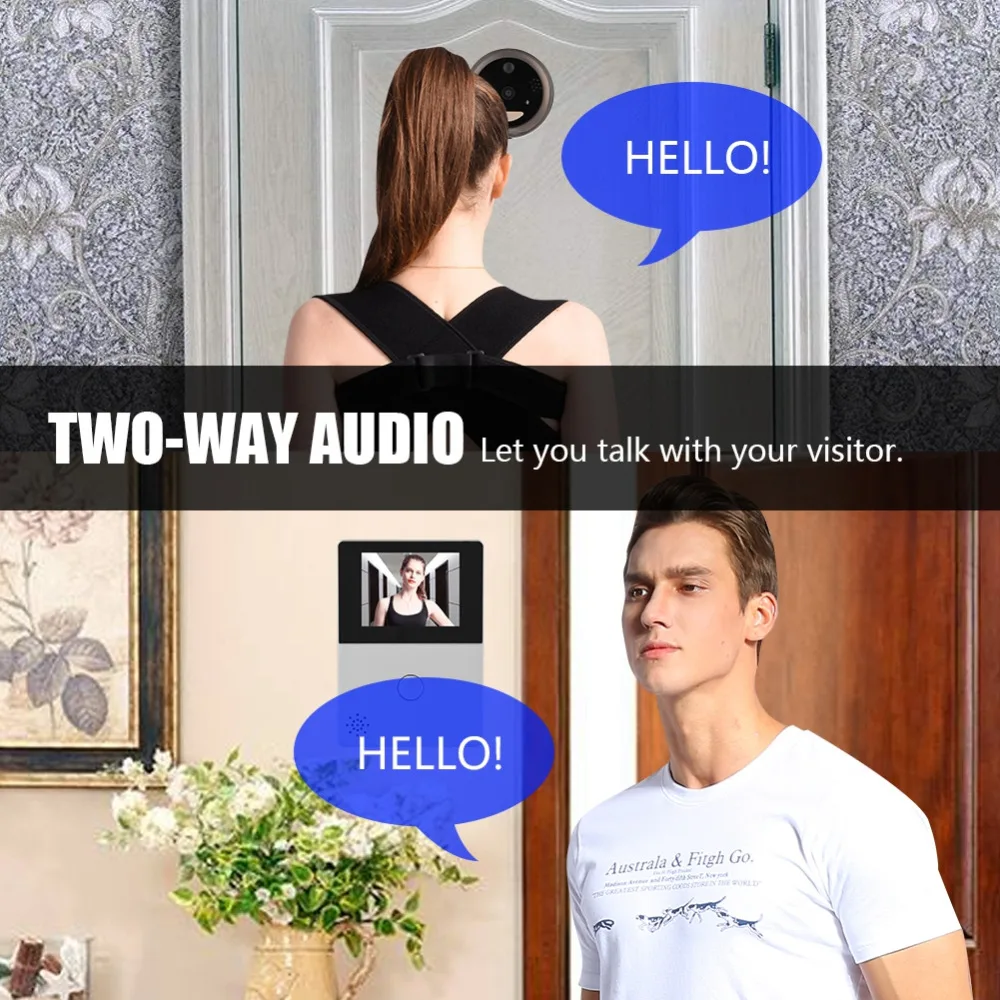 

Smart 2.8 Inch Security WiFi Video Doorbell 2.4G WiFi Phone Control Doorbell 130 Angle 720P WiFi Wireless Doorbell With Camera