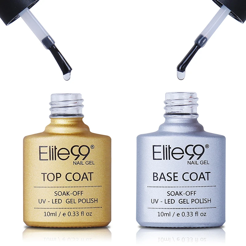 

Elite99 10ml Base and Top Coat Gel Nail Polish Transparent Soak Off UV Gel Polish Nail Art Manicure Hybrid Gel Varnish Lacquer