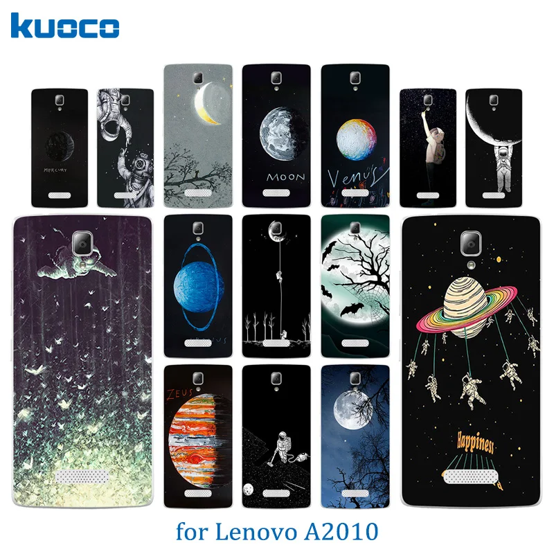 

4.5 inch for Lenovo A2010 A 2010 Phone Case A2010 Space Moon Pattern Capa Soft TPU Silicone Funda Matte protect Coque Back Cover