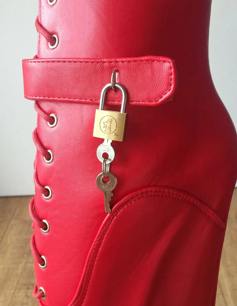 Fetish Boucle Haute Cm Verrouillable 18 Genou Femme Talon Bottes Compensées À Sans Sexy Lacets Longues Rouge Ballet Chaussures Extreme wxYqnOIf