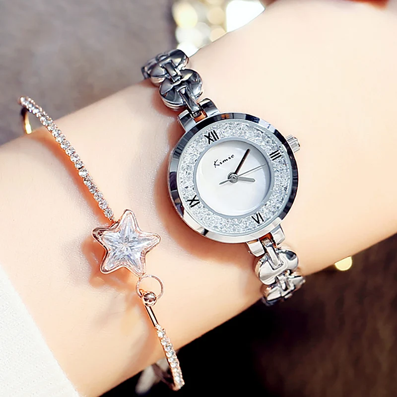 TG046 KIMIO Brand Gleaming Rhinestone Diamond Lady Watch Slim Band