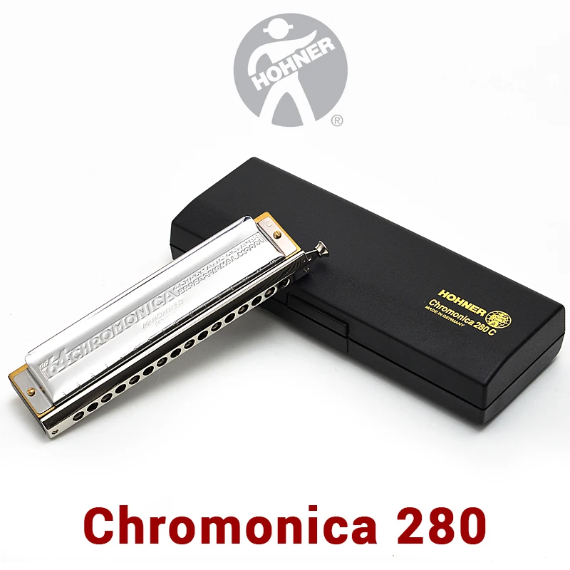 Hohner 280 Chromatic Harmonica Germany Original ABS Comb C Key Mouth Ogans Harmonica Chromatic 1664 Cromatica Armonica