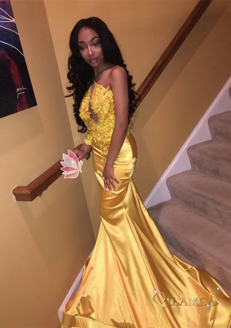 Yellow Long Prom Dress