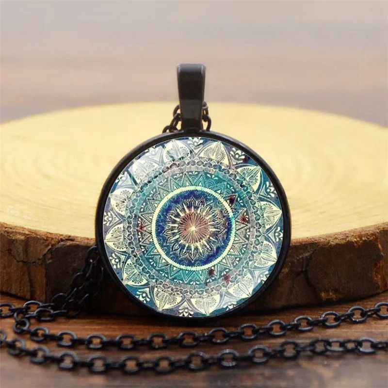 

ZHU YOU New Yoga Time Necklace Fashion Glass Pendant Necklace Custom